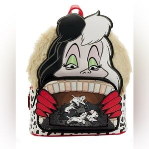 NWOT Loungefly Disney 101 Dalmatians Villains Scene Cruella MINI Backpack